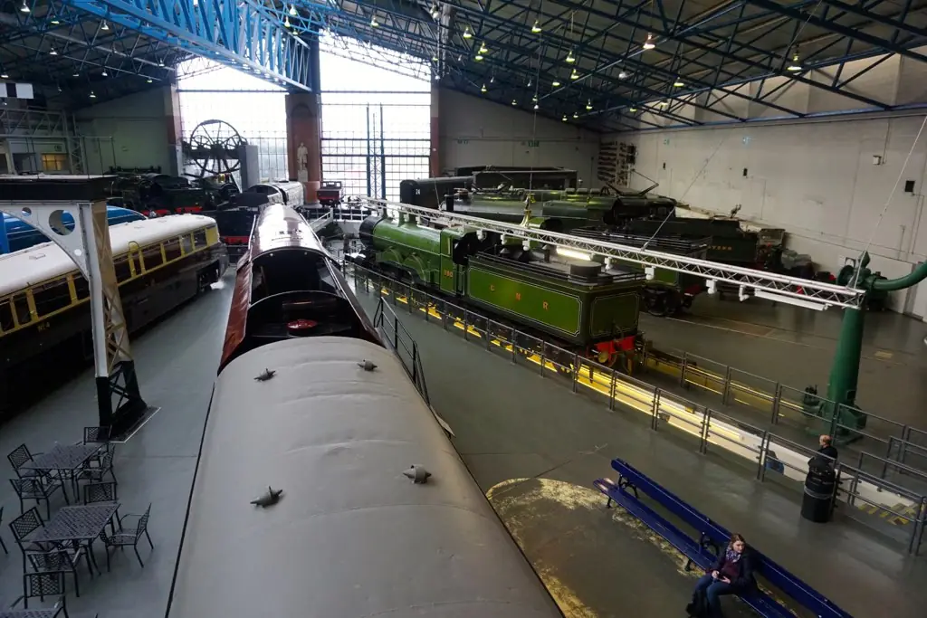 ภายใน Great Hall ของ National Railway Museum ในยอร์ก ภาพจาก Wikimedia Commons ผู้ถ่าย Glen Bowman สัญญา CC BY 2.0 ไม่ระบุปีที่ถ่าย ภายในอาจจัดแสดงต่างจากปัจจุบัน